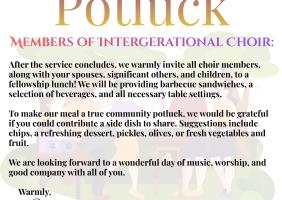 Inter-Generational Choir Potluck