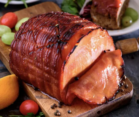 Picture of a ham dinner